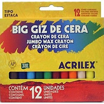 Big Giz de Cera Acrilex Redondo 12 cores