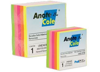 Anote e Cole Polibras 50x50mm 250 folhas Cubo Neon