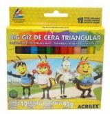 Big Giz de Cera Acrilex Triangular 12 Cores